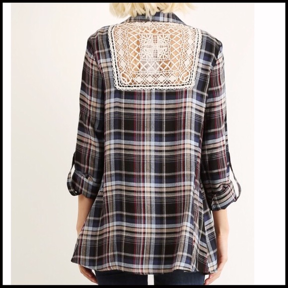 Waterfall Plaid Cardi Top - Picture 7 of 8